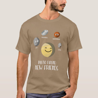 Camiseta Plutão encontrou novos amigos planetas anões no Un