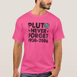 Camiseta Plutão Nunca Esquece A Ciência Espacial Vintage de
