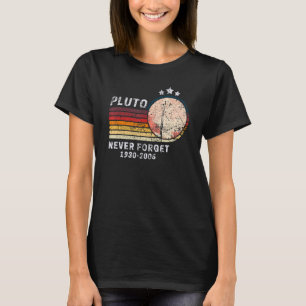 Camiseta Plutão Nunca Esquece A Ciência Espacial Vintage de
