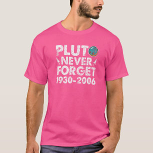 Camiseta Plutão Nunca Esquece A Ciência Espacial Vintage de