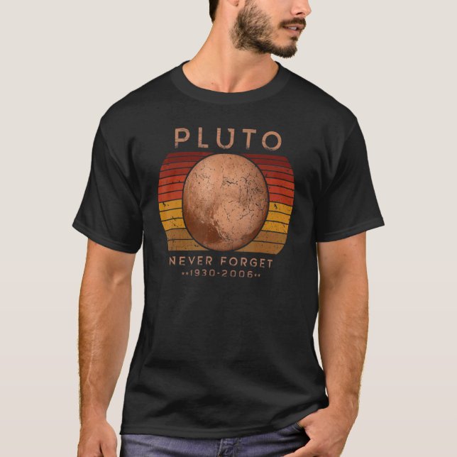 Camiseta Plutão Nunca Esquece Astronomia Espacial Homens Re (Frente)