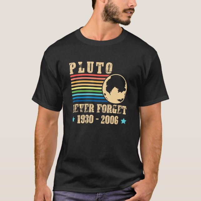 Camiseta Plutão Planeta Estrela da Astronomia Retroativa Nu (Frente)