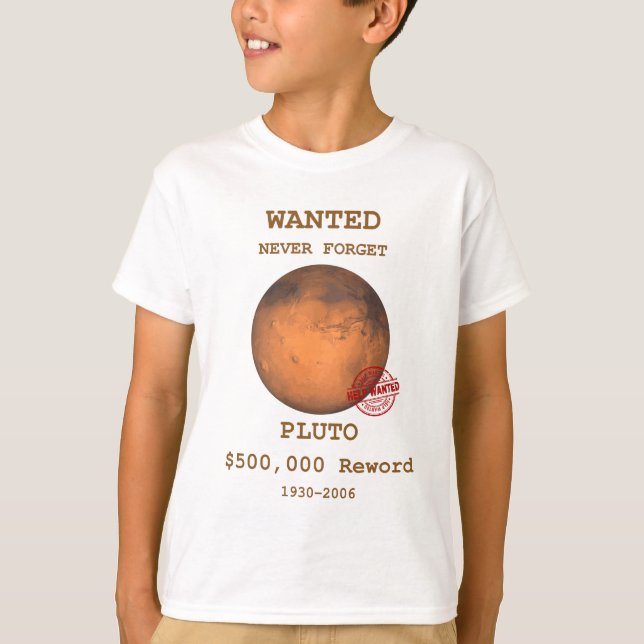 Camiseta Plutão Plush Planet, Nunca Esqueça Plutão (Frente)