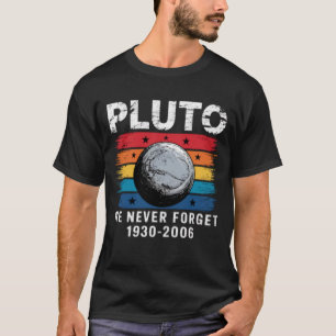 Camiseta Plutão retrô Nunca Esquecemos Justiça para Plutão