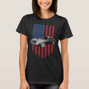 Camiseta Plymouth Barracuda 1970, bandeira americana