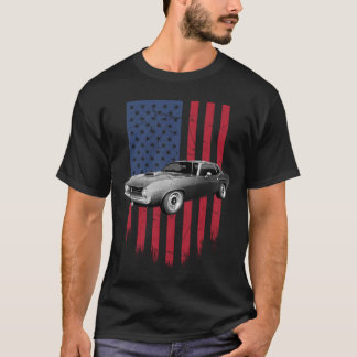 Camiseta Plymouth Barracuda 1970, bandeira americana