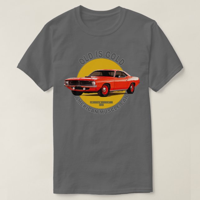Camiseta Plymouth Barracuda American Muscle 60s 70s (Frente do Design)