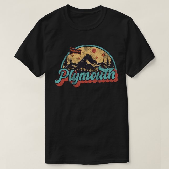 Camiseta Plymouth, Connecticut (Frente do Design)