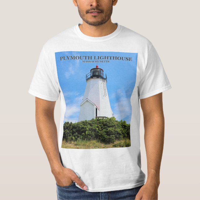 Camiseta Plymouth Lighthouse, "The Gurnet", Massachusetts (Frente)