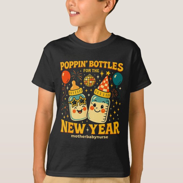 Camiseta Pn Bottles New Year Mother Baby Nicu Nurse Celebra (Frente)