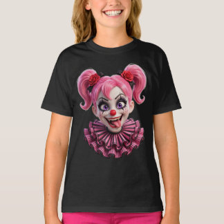 Camiseta PNG de Halloween da Menina Palhaço Rosa A