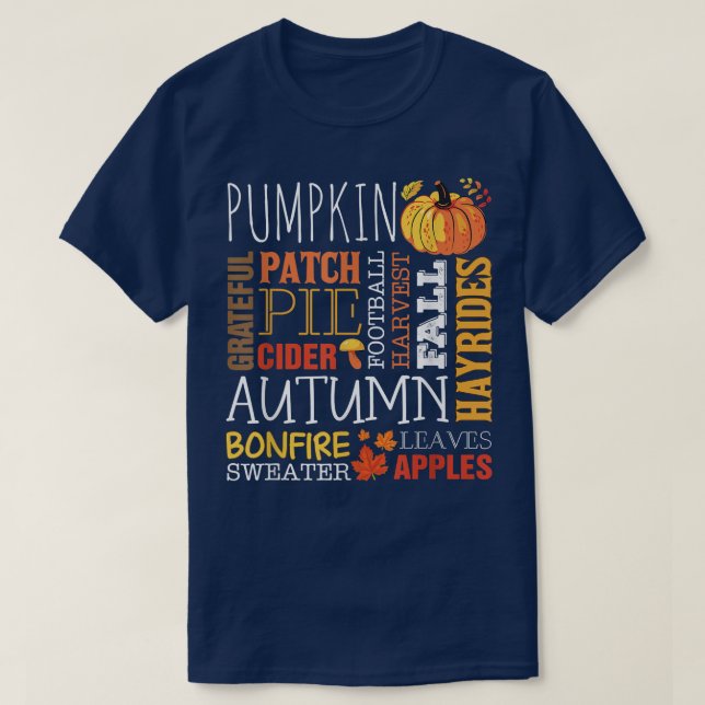 Camiseta Png de outono do Pumpkin (Frente do Design)