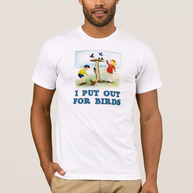 Camiseta Pnha para fora para pássaros (os miúdos) (Frente)