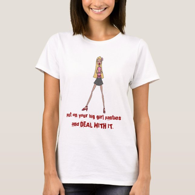 Camiseta pnha sobre seus calcinhas grandes da menina (Frente)