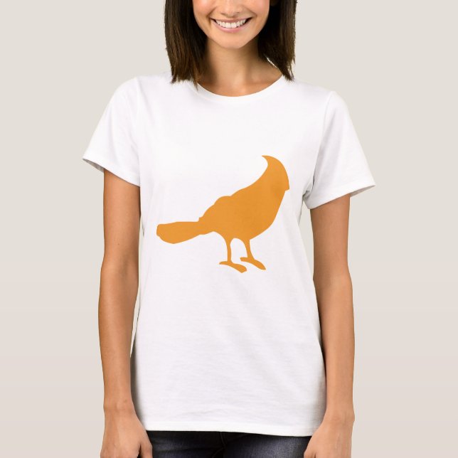 Camiseta Pnha um pássaro sobre ele (a laranja) (Frente)