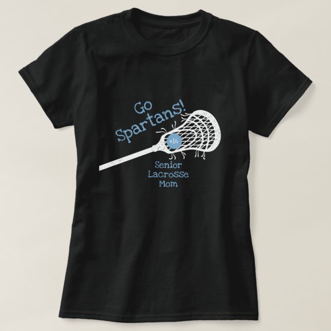 Camiseta Pó Blue Go Team Lacrosse Mãe (Frente do Design)