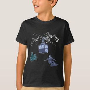 Camiseta Pó para o estância de esqui do Pessoas Snowboarder