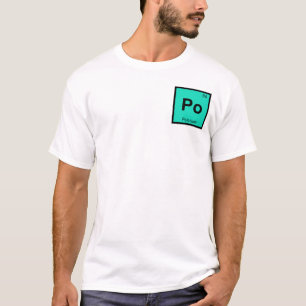 Camiseta Po - Símbolo Periódico de Mesa da Química Polonium