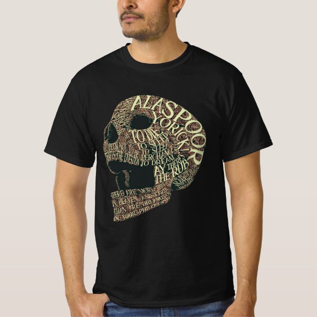 Camiseta Pobre Yorick Shakespeare Aspas de Hamlet (Frente)