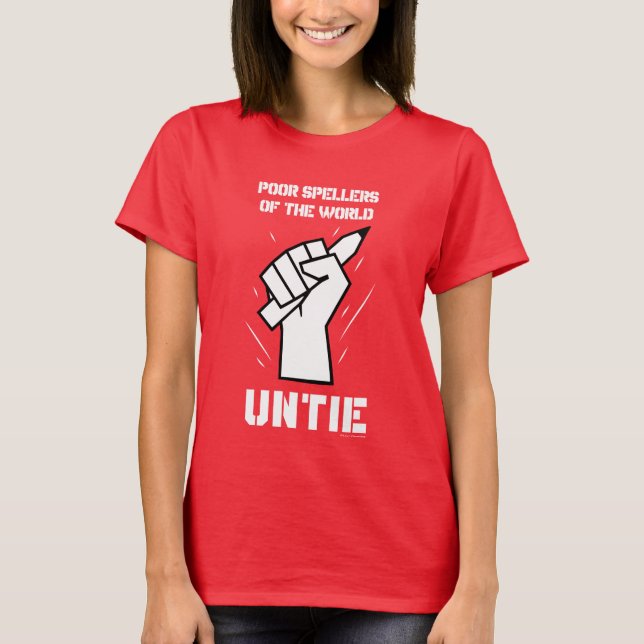 Camiseta Pobres Ortografia Do Mundo Unida (Frente)