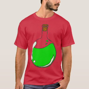 Camiseta Poção verde fina num balão a ebulição