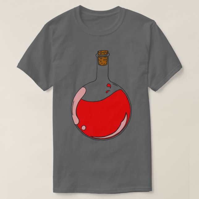 Camiseta Poção vermelha fina num frasco a ferver (Frente do Design)