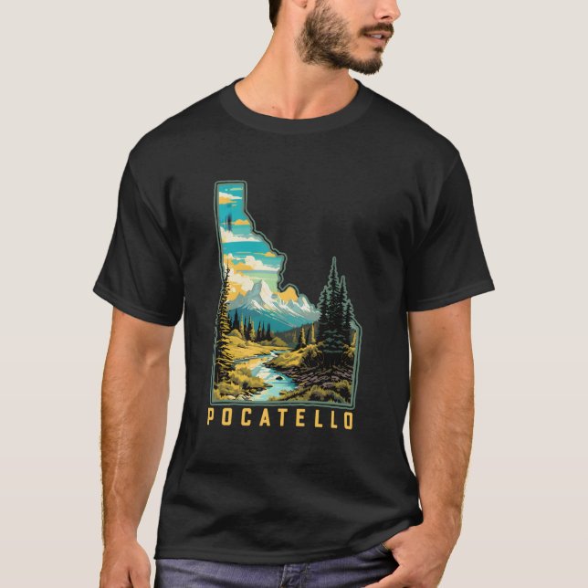 Camiseta Pocatello Idaho - Gráfico do Exterior (Frente)