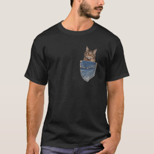 Camiseta Pocke de Gato de Maine Coon Pocket Kitten Cute Mai