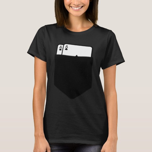 Camiseta Pocket Aces Falso Pocket Poker Mão (Frente)