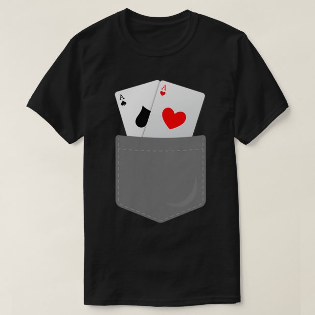Camiseta Pocket Aces Fau Pocket Aces Poker Gift (Frente do Design)
