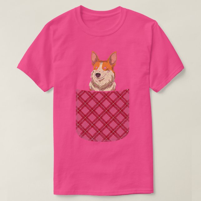 Camiseta Pocket Animal Pet Dog Lover Dog Cute Corgi (Frente do Design)