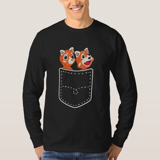 Camiseta Pocket Animal Willife Forest Red Panda Chinês (Frente)