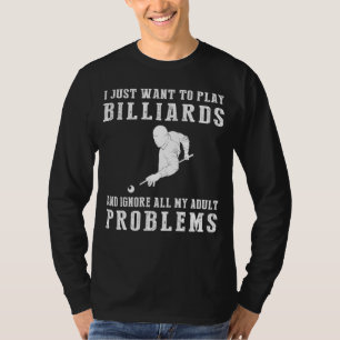 Camiseta "Pocket Away Adulting: Abraça a Escap Bilhar