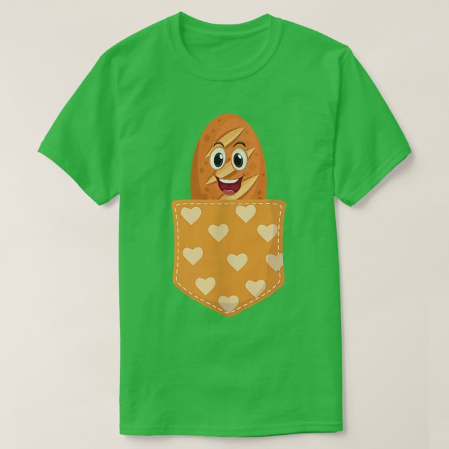 Camiseta Pocket Baking Flour Rolling Pin Cake Bread (Frente do Design)