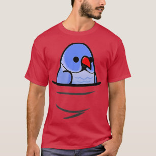 Camiseta Pocket Birds Violet Indian Ringneck Parrot