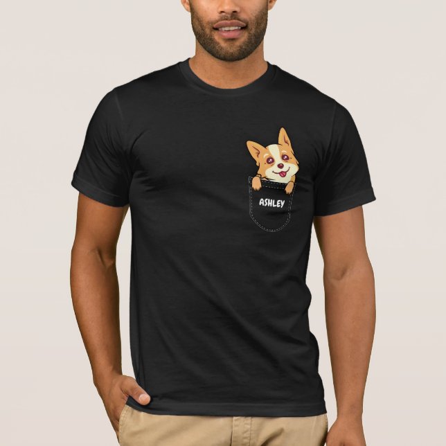 Camiseta Pocket Boston Terrier cachorrinho fofo (Frente)