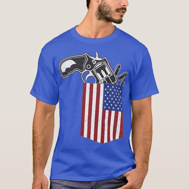 Camiseta Pocket Bullet US Gun Rights Control segundos (Frente)