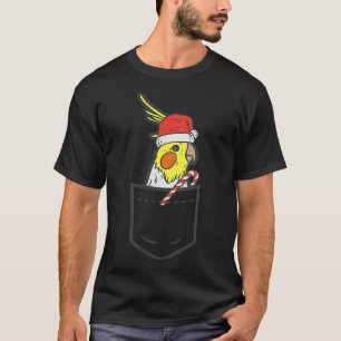 Camiseta Pocket Cockatiel Cachorro de Natal Pijamas Xmas PJ