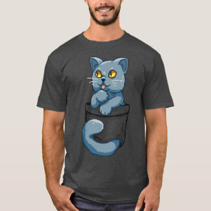 Camiseta Pocket Cute British Shorthair Cat