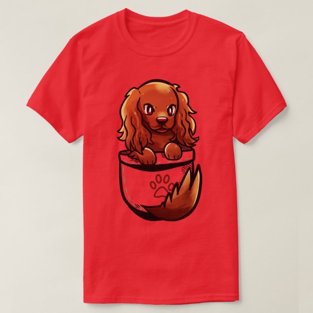 Camiseta Pocket Cute Irish Setter Dog (Frente do Design)