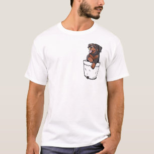 Camiseta Pocket Cute Rottweiler Puppy Cão