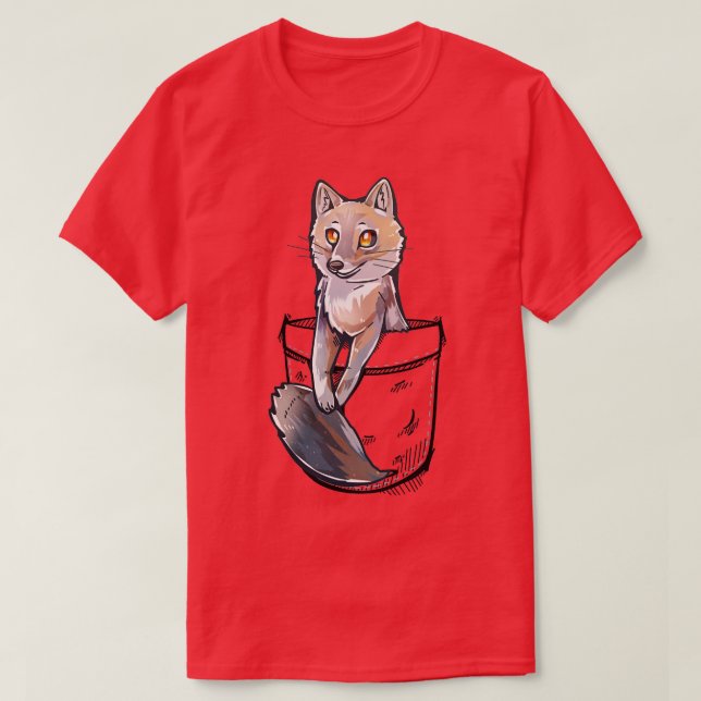 Camiseta Pocket Cute Swift Fox (Frente do Design)
