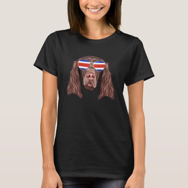 Camiseta Pocket de Tico Spaniel de Campo da Costa Rica (Frente)