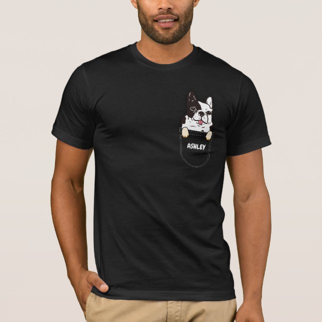 Camiseta Pocket French Buldog cachorrinho fofo (Frente)