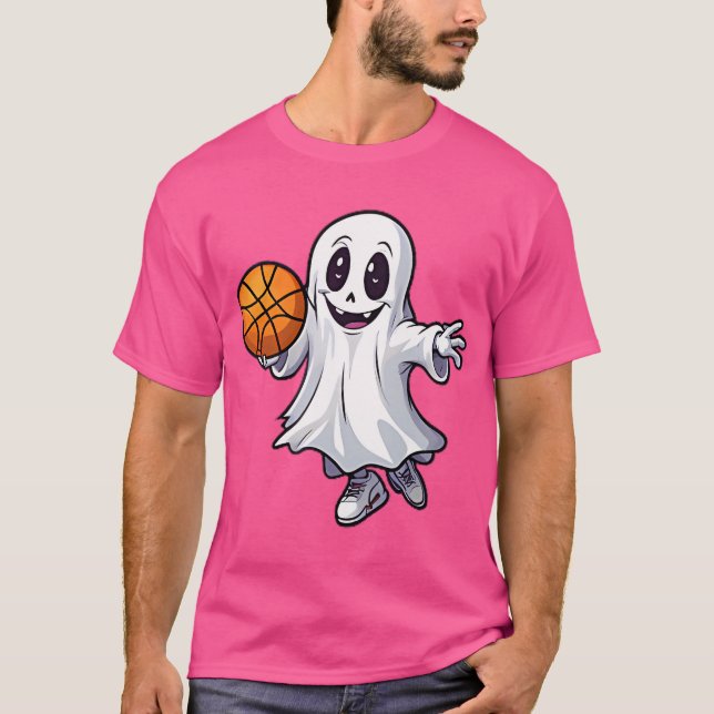 Camiseta Pocket Ghost Basball Halloween Spooky (Frente)