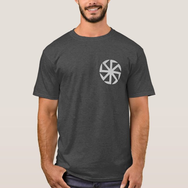 Camiseta Pocket Norse Viking Pagan Wicca Esoteric Sun Wheel (Frente)
