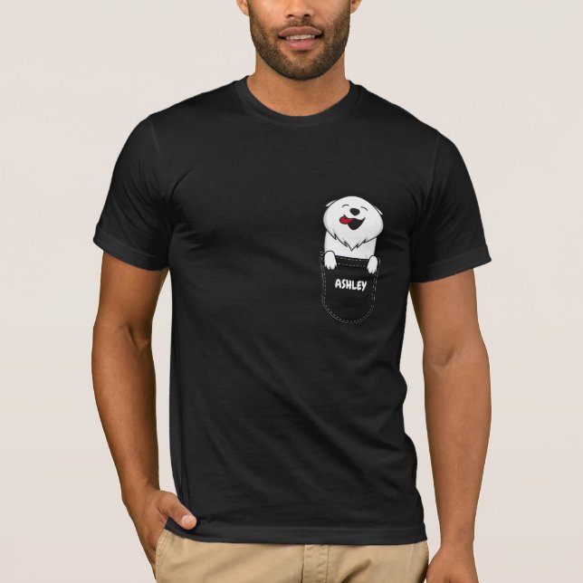 Camiseta Pocket Pomeranian - cachorro fofo (Frente)