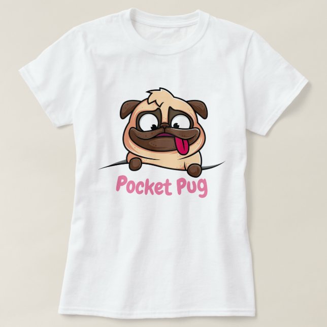 Camiseta Pocket Pug (Frente do Design)