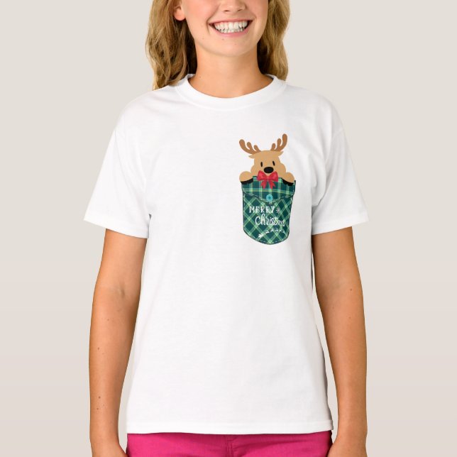 Camiseta Pocket Reindeer Christmas (Frente)
