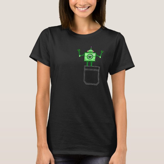 Camiseta Pocket Robot Peeout Cute Robot 2 (Frente)